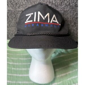 Vintage Zima Hat Cap Snapback Black Rope 90s Clear Malt Beverage Beer One Size